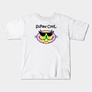 SuPaw CooL - pastel rainbow Kids T-Shirt